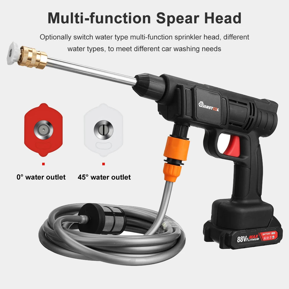 1500W Cordless High Pressure Car Washer Cleaner Car Washing Spray Gun Electric Water Gun Foam Machine for Makita 18V Battery