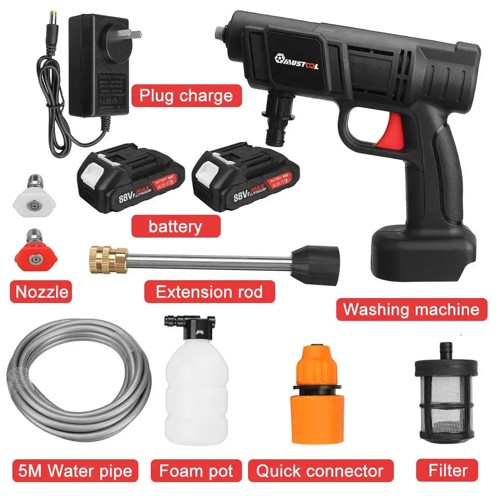 1500W Cordless High Pressure Car Washer Cleaner Car Washing Spray Gun Electric Water Gun Foam Machine for Makita 18V Battery